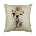 Cute Dog Watercolor Linen Cushion Cover 45*45cm - Axyaa