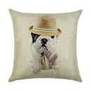 Cute Dog Watercolor Linen Cushion Cover 45*45cm - Axyaa