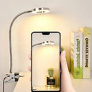 Axyaa LED Clamp Desk Lamp 3 Color 10 Brightness Flexible Gooseneck Book Light