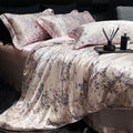 Axyaa Floral Silk Bedding Set Duvet Cover Sheet Pillowcase Luxury Soft Bedsheet