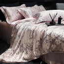 Axyaa Floral Silk Bedding Set Duvet Cover Sheet Pillowcase Luxury Soft Bedsheet