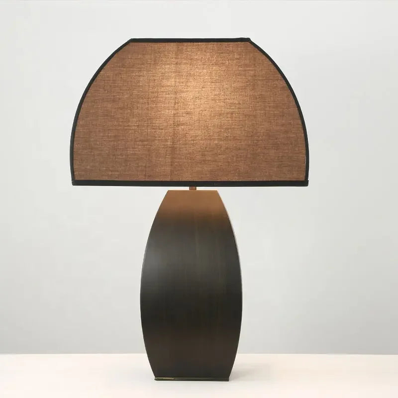 Axyaa Nordic Resin Desk Light with Handmade Fabric Shade and LED Table Lamp