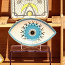 Axyaa Ceramic Jewelry Tray | Evil Eye Decorative Plate Dish for Rings Earrings Necklaces