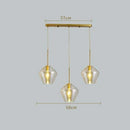 Axyaa Modern Amber LED Glass Chandelier Indoor Lighting Pendant Light