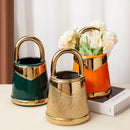 Axyaa Ceramic Vase Decor | Luxury Hand-Held Home Decoration | Living Room Flower Arrangement