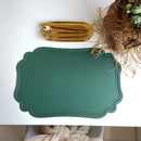 Axyaa Green Faux Leather Placemats - Set of 6/10 Dining Table Place Mats