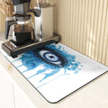 Eye Print Watercolor Style Absorbent Drying Mat & Coasters Set by Axyaa