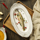 Axyaa Vintage Ceramic Double Ear Salad Bowl for Restaurant and Home