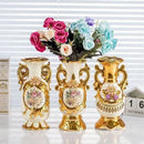 Axyaa Gold Ceramic Vase: Retro High-End Home Decor & Wedding Decoration