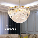 Axyaa Nordic Glass Tube Chandelier Ceiling Lamp for Modern Living Room, Restaurant, Bedroom