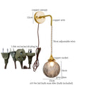 Axyaa Grey Glass LED Wall Lamps Bedroom Living Room Modern Copper Wandlamp