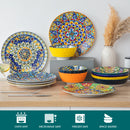 Axyaa Porcelain Dinner Plates Set for 6, Scratch Resistant Crockery Flat Plates