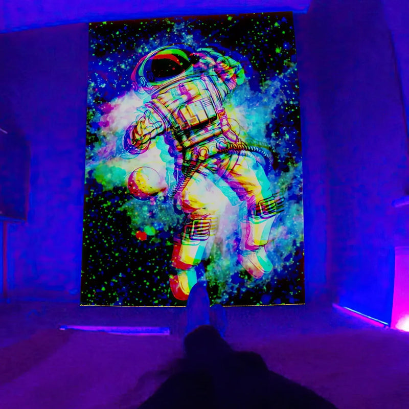 Axyaa Black Light Tapestry for UV Reactive Psychedelic Vibe