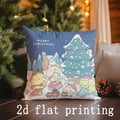 Axyaa Christmas Pillow Covers - Festive 2D Flat Printing Patterns for Sofa, Bedroom & Car