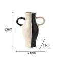 Axyaa Black White Pattern Ceramic Vases Abstract Art Flower Pots Room Decor