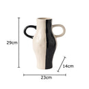 Axyaa Black White Pattern Ceramic Vases Abstract Art Flower Pots Room Decor