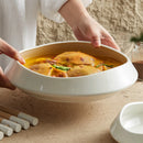 Axyaa Guanshan Plate White Porcelain Tableware, Hotel & Restaurant High-end, Creative Design