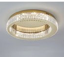 Axyaa Crystal Circle LED Chandelier: Modern Ceiling Light for Home Decor