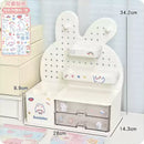 Axyaa Cute Bunny Desk Organizer Pen Holder Cosmetic Shelf Storage Stationary Rack