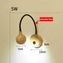Nordic Wood LED Wall Lamp by Axyaa, Adjustable Bedroom Reading Light