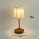 Axyaa LED Table Lamp: Simple Chinese Style, Dimmable, USB Rechargeable, Fabric Lampshade