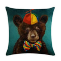 Axyaa Animal Oil Painting Pillowcase: Flax Sofa Cushion Adornment Cover
