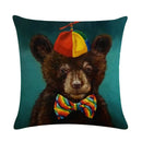 Axyaa Animal Oil Painting Pillowcase: Flax Sofa Cushion Adornment Cover