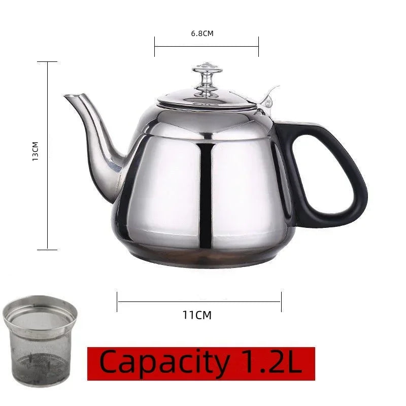 Axyaa Stainless Steel Teapot Pot 1.2L-2L for Hot Water, Coffee, Induction, Home, Camping