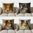 Collie Dog Design Throw Pillow Cover by Axyaa - Sofa, Bedroom, Car Decor