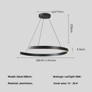 Axyaa Modern Black LED Chandelier Pendant Light for Foyer, Stairs, and Bar