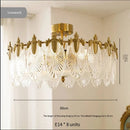 Axyaa Retro Leaf Glass Ceiling Chandelier - Luxurious Full Copper Light for Bedroom, Living Room, Dining Room