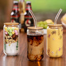 Axyaa Glass Bubble Tea Cup with Straw and Bamboo Lid - Premium Drinking Glass