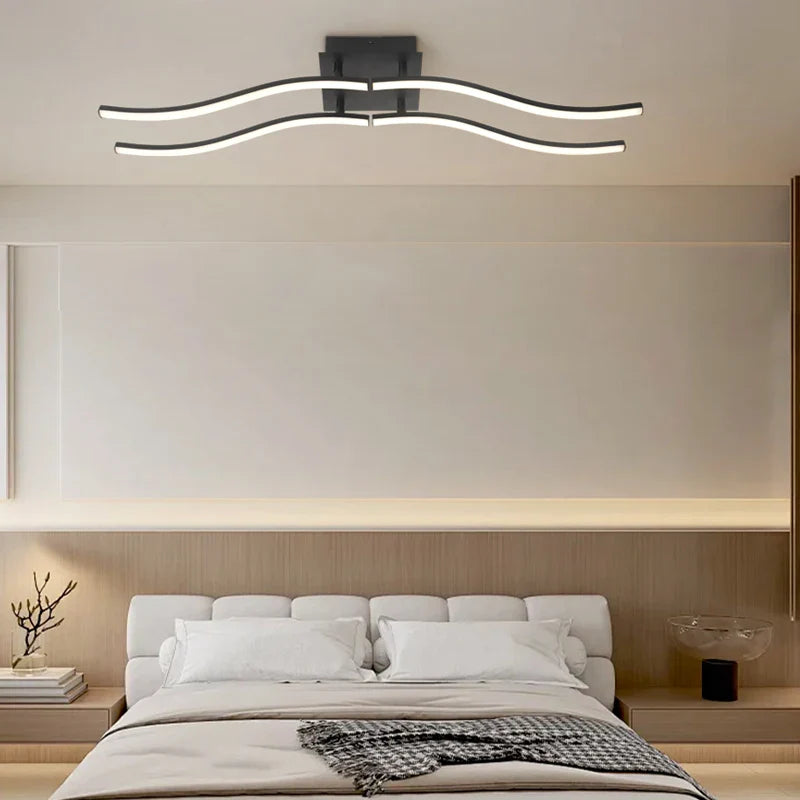 Axyaa Rotatable LED Ceiling Light Tricolor Dimmable Modern Chandelier Gray