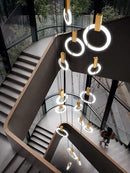 Axyaa Modern Villa Gold\Black Acrylic Ring Chandelier
