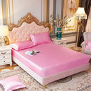 Axyaa Satin Silky Fitted Bed Sheet Set - Luxury Solid Color Sheets & Pillow Cases