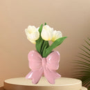 Ceramic Bowknot Vase for Flower Arrangement by Axyaa