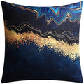Axyaa Blue Floral Print Cushion Cover 45x45cm - Modern Sofa Car Decorative Pillow Cover