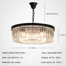 Axyaa Retro Gold Black Metal Crystal Pendant Lights with Chain Hanging, LED Suspension Lamp