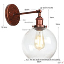 Axyaa Glass Globe LED Wall Light - Rustic Vintage Industrial Mirror Fixture