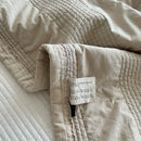 Axyaa Quilted Cotton Sand Washed Bed Cover - Cream Padded Sheets