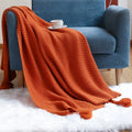 Axyaa Dark Green Imitation Cashmere Shawl Blanket for Sofa Decor & Bedspread
