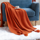 Axyaa Dark Green Imitation Cashmere Shawl Blanket for Sofa Decor & Bedspread