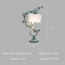 Axyaa Green Flower Table Lamp, Romantic Bedside LED Light for Bedroom Decor