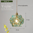 Axyaa Green Glass Pendant Light Modern Chandelier for Kitchen Island