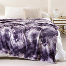 Axyaa Tie-Dyed Flannel Blanket - Cozy, Four-Season, Stripe Sofa Cover