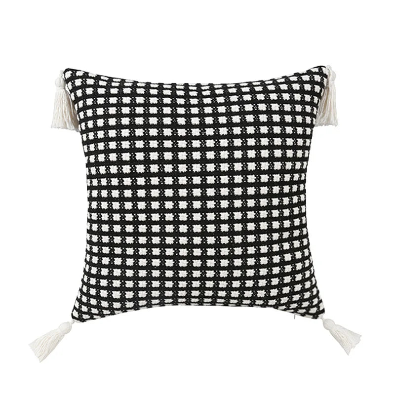 Axyaa Boho Jacquard Tassels Decorative Cushion Cover for Home Decor