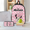 Axyaa Pink Heart Minnie Mouse Kids Backpack Lunch Box Set