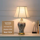 Axyaa Retro Ceramic LED Table Lamp - Blue and White Porcelain Bedroom Decor