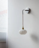 Axyaa Iron Canopy LED Wall Lamp with Pull Chain Switch - Modern Nordic Design