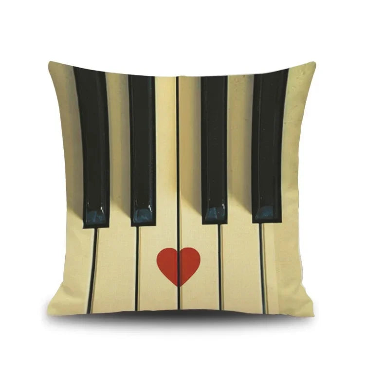 Axyaa Piano Key Notes Pillowcase - Home/Office Sofa Decor